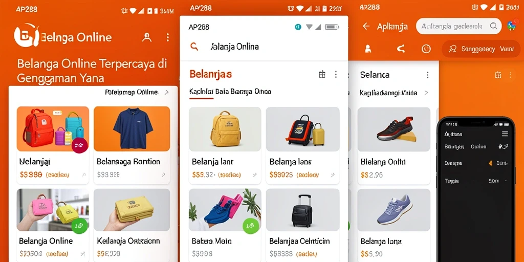 Tampilan utama API288 dengan berbagai fitur belanja online.