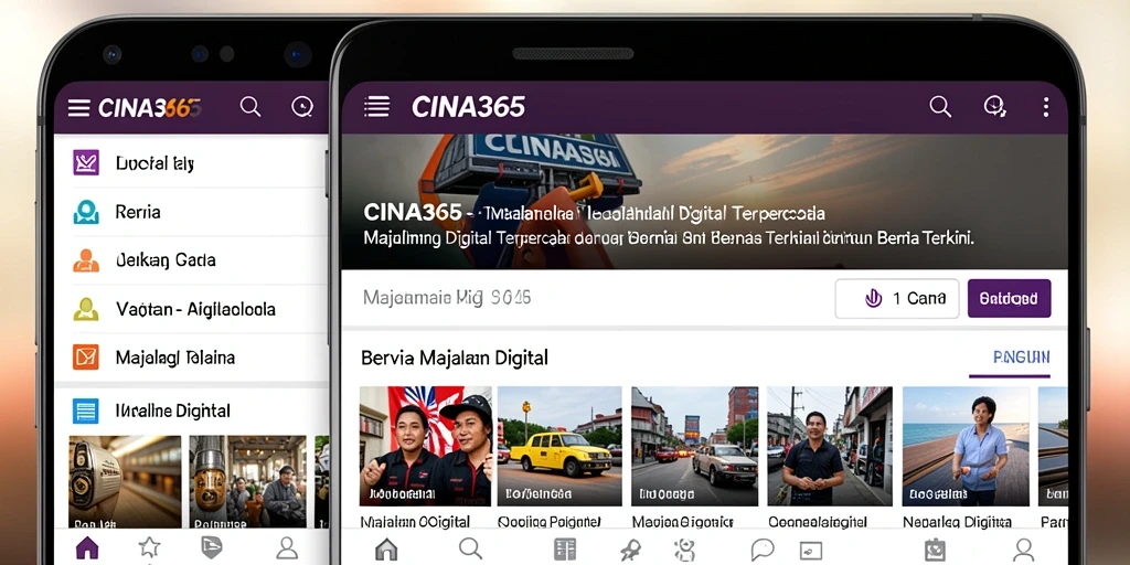 Tampilan antarmuka CINA365 yang modern dan menarik.