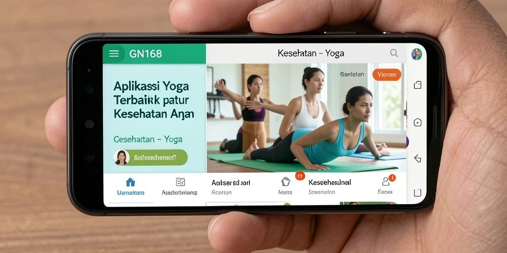Tampilan antarmuka utama GN168 yang menampilkan latihan Yoga.