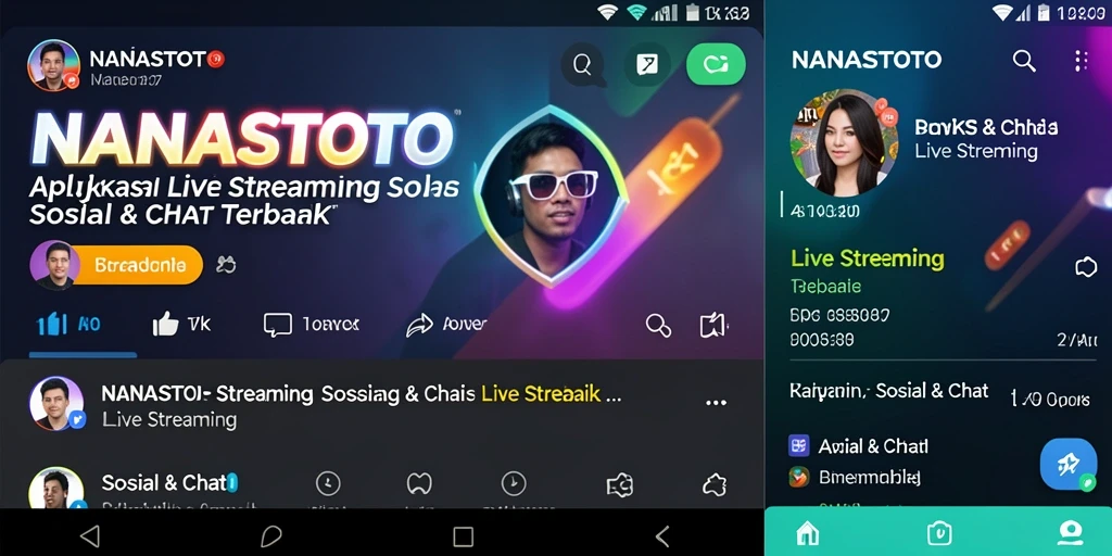 Tampilan antarmuka NANASTOTO saat streaming langsung dengan fitur interaksi.