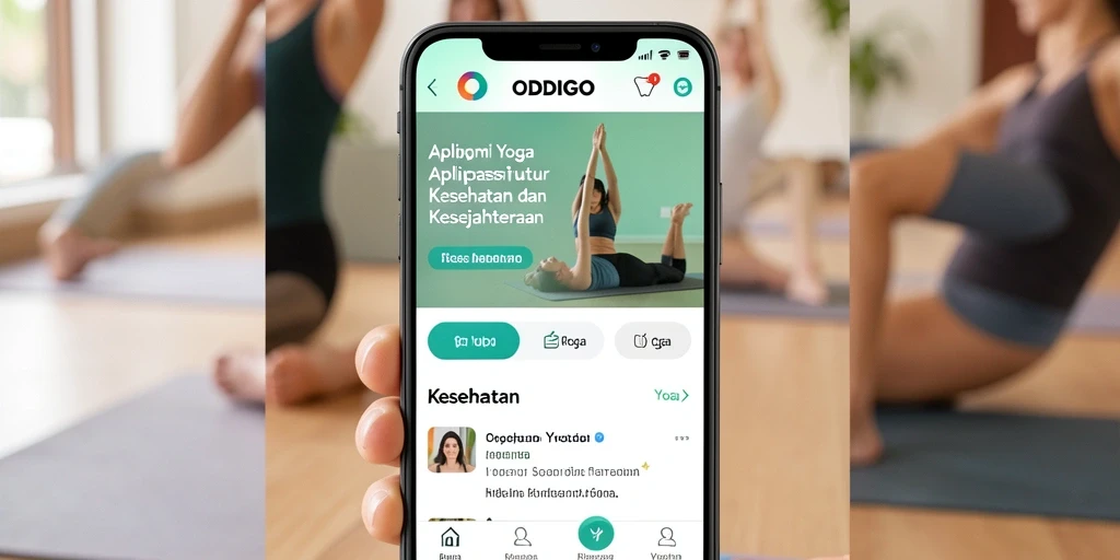 Antarmuka aplikasi ODDIGO yang ramah pengguna saat latihan Yoga.