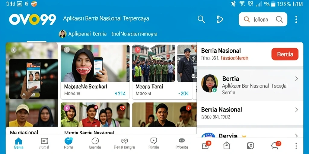 Tampilan antarmuka aplikasi OVO99 yang informatif dan ramah pengguna.