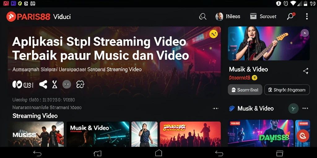 Antarmuka aplikasi PARIS88 yang menarik untuk Streaming Video.