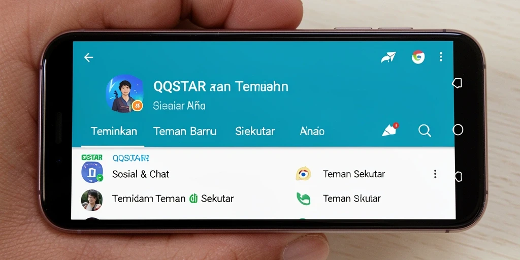 Antarmuka QQSTAR yang sederhana dan modern untuk Teman Sekitar.
