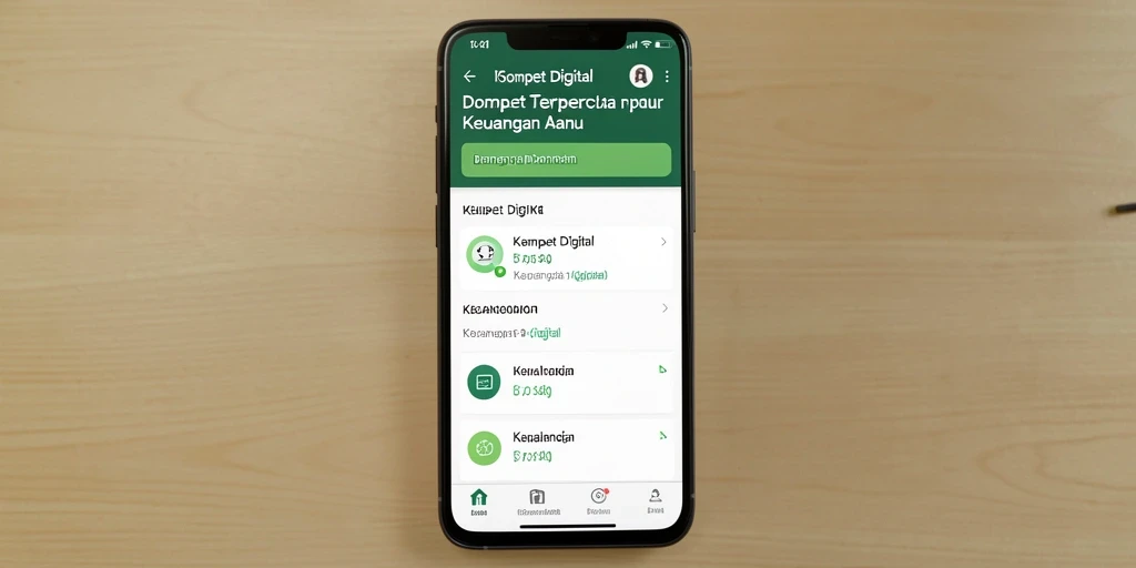 Screenshot antarmuka T6 yang menampilkan fitur Dompet Digital.