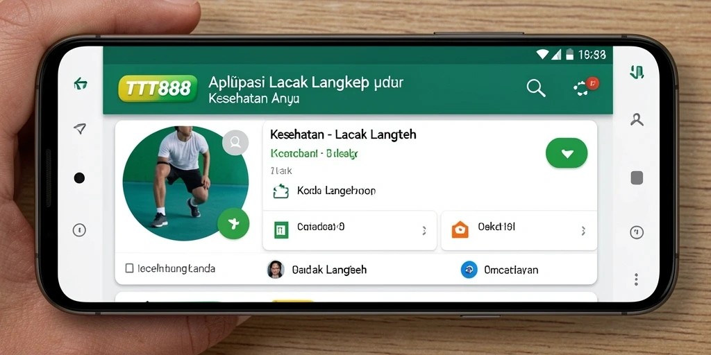 Screenshot antarmuka aplikasi TTT888 yang menampilkan fitur Lacak Langkah.