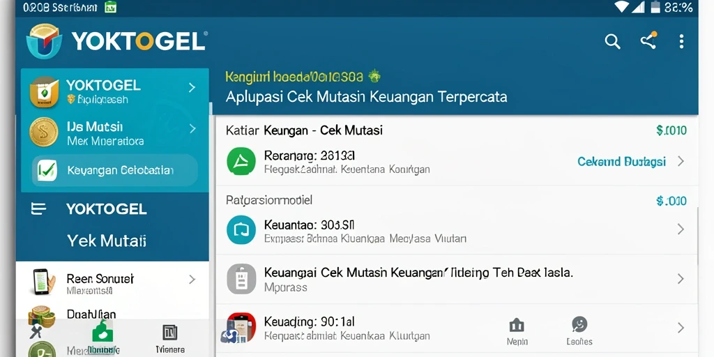 Tampilan aplikasi YOKTOGEL yang menampilkan riwayat mutasi transaksi.